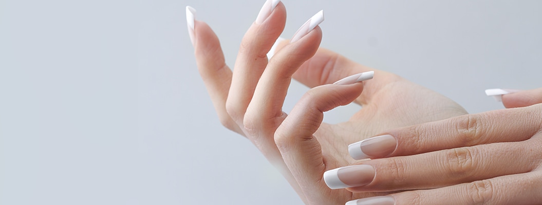 Beautiful,Hands,With,Manicured,French,Nails,Manicure.,Nail,Extension